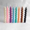 Vela espiral de hilo de color con forma de varilla larga trenzada, decorativa para el hogar, aromaterapia, suministro directo de fábrica.