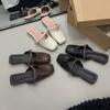 Zapatillas de Baotou para Mujer Verano para Exterior 2025 Nuevo Estilo Sandalias Slip-On Zapatillas Francesas de Tacón Grueso Zapatos Mary Jane para Mujer