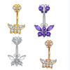 E-commerce transfronteiriço novo cravejado de zircônia piercing de umbigo furo no corpo óleo anel de umbigo joia de perfuração atacado online