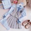Terno para meninas Saia Novo Estilo Estilo Universitário Estilo Ocidental Outono Nova Manga Longa Saia de Moletom Conjunto de Duas Peças