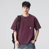 Nueva camiseta de manga corta de peso pesado 320g 2026, estilo americano moderno, lavado resistente, lavado Asut, top con bolsillo al frente