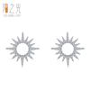 S925 Plata moda aretes de girasol de diamantes completos para mujer minoría coreana aretes de alto sentido fabricantes de joyería de plata al por mayor