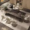 Nueva Mesa de Té de Pizarra Estilo Chino, Juego de Mesa y Sillas de Té para Sala de Estar y Balcón, Mesa de Té Simple para Oficina, Mesa de Té Integrada para Uso Doméstico