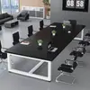 Mesa de Conferência, Mesa Longa, Combinação Simples e Moderna de Mesa e Cadeira de Escritório, Mesa de Negociação para Sala de Reunião Pequena, Mesa Longa, Mesa de Trabalho