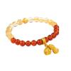 Pulseira de Amendoim Color-Blocking Simples e Atemporal Estilo Chinês Novo Nicho com Ouro Antigo Presente para Aniversário, Pulseira Simples Vermelha da Cidade Proibida