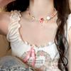 Collar de cuentas de mariposa de colores para mujer, combina con todo, sin color, diseño de nicho de alta gama, cadena de clavícula dulce, accesorios al por mayor
