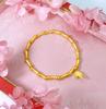 Pulseira de Bambu Dourado Areia de Alta Qualidade, Crescendo Constantemente, Estilo Semelhante ao de Zhou, Folhas de Bambu Estilo Antigo, 24K de Longa Duração