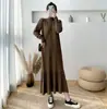 Vestido suéter largo hasta la rodilla talla extra para mujer, nuevo estilo otoño/invierno, corte holgado, adecuado como capa interior o vestido exterior, vestido largo de punto para mujer