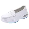 Sapatos de enfermeira com almofada de ar femininos quatro estações couro sola grossa antiderrapante sola macia respirável trabalho sapatos médicos femininos uma geração de cabelo