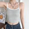 Camisola de Rayas de Colores Mezclados para Mujer para Usar Afuera y Adentro con Copa Única Chica Caliente Espalda Hermosa Top Puro Lujuria Lencería Sexy Envuelta en el Pecho