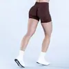 Pantalones Cortos de Fitness Yoga de Nylon Mate de Alta Elasticidad de Tres Secciones, Cintura Baja, Plisados, Levanta Glúteos, Sin Costuras, Tres Cuartos