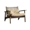 Sofá Silla Individual de Ratán para Exteriores Estilo Wabi-Sabi Madera Maciza Combinación Mesa de Café Cama y Desayuno Silla de Ocio