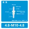 Conector de Tres Vías Recto de Plástico M10 para Panel Conector de Panel de Plástico para Manguera Pagoda Conector Rápido para Grifo Accesorios para Acuario