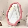 Espejo de Maquillaje de Escritorio Casual Estilo Crema Ins Espejo de Tocador Lindo Espejo de Maquillaje para Niñas Estudiantes Dormitorio