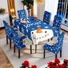 Toalha de Mesa Estampada de Natal Transfronteiriça Capa Elástica para Cadeira Mesa de Jantar Doméstica Toalha de Mesa à Prova d'Água Capa Protetora para Cadeira Decoração de Natal