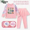 Traje de Banho Infantil Zootopia Judy Nick Conjunto de Duas Peças para Meninas Manga Longa Calça Longa Proteção Solar Secagem Rápida