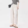 3083 Calça de Maternidade Verão Ultra Fina Fenda Lateral Cordão Calça Cenoura Respirável Roupa Exterior Calça Wide Leg Calça Casual Calça Reta