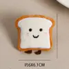 Broche de felpa de dibujos animados, lindo pan, tostada, bola de arroz, figura de comida, muñeco, accesorios DIY para ropa y bolsos