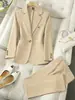 En Stock 2026 Nuevo Conjunto de Traje para Mujer para el Trabajo, Moderno Casual Estilo Europeo y Americano, Chaqueta y Pantalones de Dos Piezas de Corte Entallado