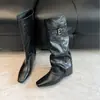 Botas de tacón grueso, caña alta, con hebillas de moda, colección primavera/otoño 2026, estilo nuevo, diseño de nicho, para mujer