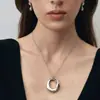Nuevo Colgante de Anillo Condensado Estilo Chino Collar Largo Ambiente de Lujo Ligero Estilo Maduro Textura Moda Collar Largo para Mujeres