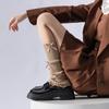 Meias Femininas Primavera e Outono Meia de Lã com Laço Estilo Lolita Ballet Cano Longo Menina Fofa Malha Outono e Inverno Protetor de Panturrilha