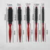 Peine cepillo rodillo pequeño de lana para secar la raíz del cabello tubo de aluminio cola puntiaguda hebilla interior especial para estilista rodillo cilíndrico de lana de nailon resistente a altas temperaturas