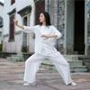 Conjunto de Roupa de Tai Chi Shanli Dadi Xisha para Homens e Mulheres Praticando Kung Fu Estilo de Performance Calças de Artes Marciais Algodão e Linho Primavera e Outono Gola Alta Abotoado