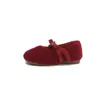 Zapatos Peludos Estilo Coreano Retro para Niños 2026 Invierno Niñas Calentitos con Plus Terciopelo Zapatos Mary Jane Camelia Zapatos de Algodón Peluche