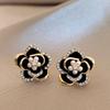 Brincos de flor de zircão com agulha de prata galvanizada em ouro real Dongdaemun brincos de pérola elegantes brincos de moda para mulheres por atacado