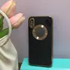 Para Apple x Fuga Funda de Teléfono con Patrón de CD Galvanizado iphone14 Color Sólido Anillo de Metal tpu Cubierta Protectora