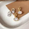 Conjunto de Brincos com Pingente Oval de Zircônia Super Brilhante Moda para o Dia a Dia Temperamento Versátil Brincos Luxo Leve Sensação de Alto Padrão Acessórios de Brincos Venda por Atacado