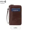 Bolsa de Almacenamiento de Pasaporte RFID Nueva Transfronteriza, Cartera Larga Retro con Cremallera de Gran Capacidad, Bolsa de Pasaporte de Viaje Multifuncional