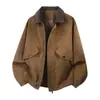 Nueva Chaqueta Larga de Gamuza Estilo High Street Transfronteriza 2026 para Hombre, Nueva Chaqueta Casual Holgada de Solapa para Primavera y Otoño para Hombre y Mujer