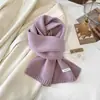 Bufanda de Lana Otoño e Invierno Gama Alta Color Sólido Calentador de Cuello Pequeño Calentador de Cuello Tejido Cálido para Mujer Bufanda 100% Lana para Mujer Venta al por Mayor