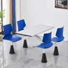 Mesas e Cadeiras Novas para Refeitórios de Fast Food, Design Simples para Cantinas de Funcionários, Combinação Modular para 4 ou 6 Pessoas, Mesa Retangular para Refeitório Escolar