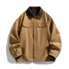 Chaqueta de Trabajo para Hombre de Primavera y Otoño Solapa Holgada Casual Tendencia Retro Versátil