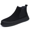 Botas Martin de Invierno para Hombre de Cuero Genuino de Caña Media Botas Chelsea con Forro Polar Cálidas de Suela Gruesa Botas de Algodón Vintage