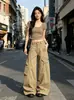 Pantalones Curvos de Trabajo Decorativos con Bolsillo con Cremallera para Hombre, Nuevo Estilo de Verano, Pantalones Largos Casuales Holgados Versátiles Desconstruidos para Mujer, Modernos