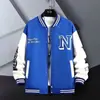 Jaqueta baseball moderna estilo americano, nova coleção de outono, design de alta qualidade, jaqueta casual patchwork retrô de corte solto, adequada para casais