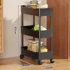 Prateleira de armazenamento para vãos de cozinha, estante de geladeira multicamada ultraestreita de piso com rodas, prateleira de armazenamento doméstica, carrinho utilitário para banheiro