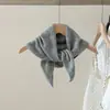 Lenço Triângulo Versátil de Cor Sólida de Alta Qualidade para Mulheres Estilo Coreano Moda Outono Inverno Protetor de Pescoço Polaina de Tricô para Pescoço Lenço Triângulo Pequeno