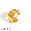 Europa e Estados Unidos transfronteiriços pulseira de aço titânio ouro 18k pulseira pulseira brincos anel conjunto de joias de aço inoxidável de três peças