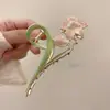 Pinza Grande para el Cabello con Flor de Lirio de Aspecto de Alta Gama, Linda Pinza de Tiburón para Mujer, Accesorio para el Cabello para la Parte Posterior de la Cabeza