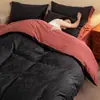 Juego de cuatro piezas de jacquard 100% algodón, 60 hilos, Clase A, simple y lujoso, funda nórdica 100% algodón puro cepillado, sábana plana, sábana ajustable, ropa de cama