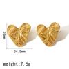 Pendientes elegantes de moda europeos y americanos de oro de 18 quilates de acero inoxidable geométricos con textura plisada pendientes de alta calidad para mujer Venta al por mayor