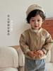 [Sem Trocas ou Devoluções] Jaqueta de Beisebol Infantil Desenho Animado, Pequenos Patches Esquerdo e Direito, Jaqueta com Etiqueta Moda Outono para Meninos Estilo Coreano, Roupa de Outono