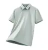 Camisa Polo Masculina de Seda de Gelo Secagem Rápida Verão Business Gola Lapela Manga Curta Respirável Esportiva Roupa de Trabalho