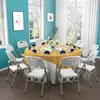 Mesa Redonda Dobrável para Uso Doméstico, Tampo Redondo Grande Simples, Mesa de Jantar Dobrável de Plástico, Mesa e Cadeiras de Jantar Minimalistas para Exterior