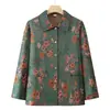 Camisa de outono com gola da vovó, blusa de manga comprida para mulheres idosas, casaco fino de novo estilo para primavera e outono para senhoras idosas, blusa da mãe